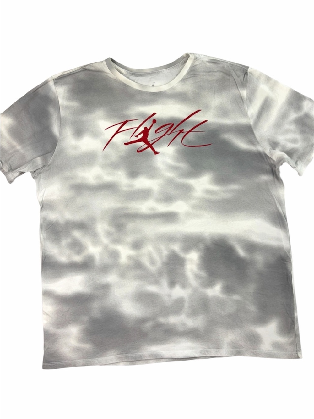 Jordan Flight Time Tee Wolf Grey Clouds Gym Red Script Jumpman T-Shirt Size XXL
